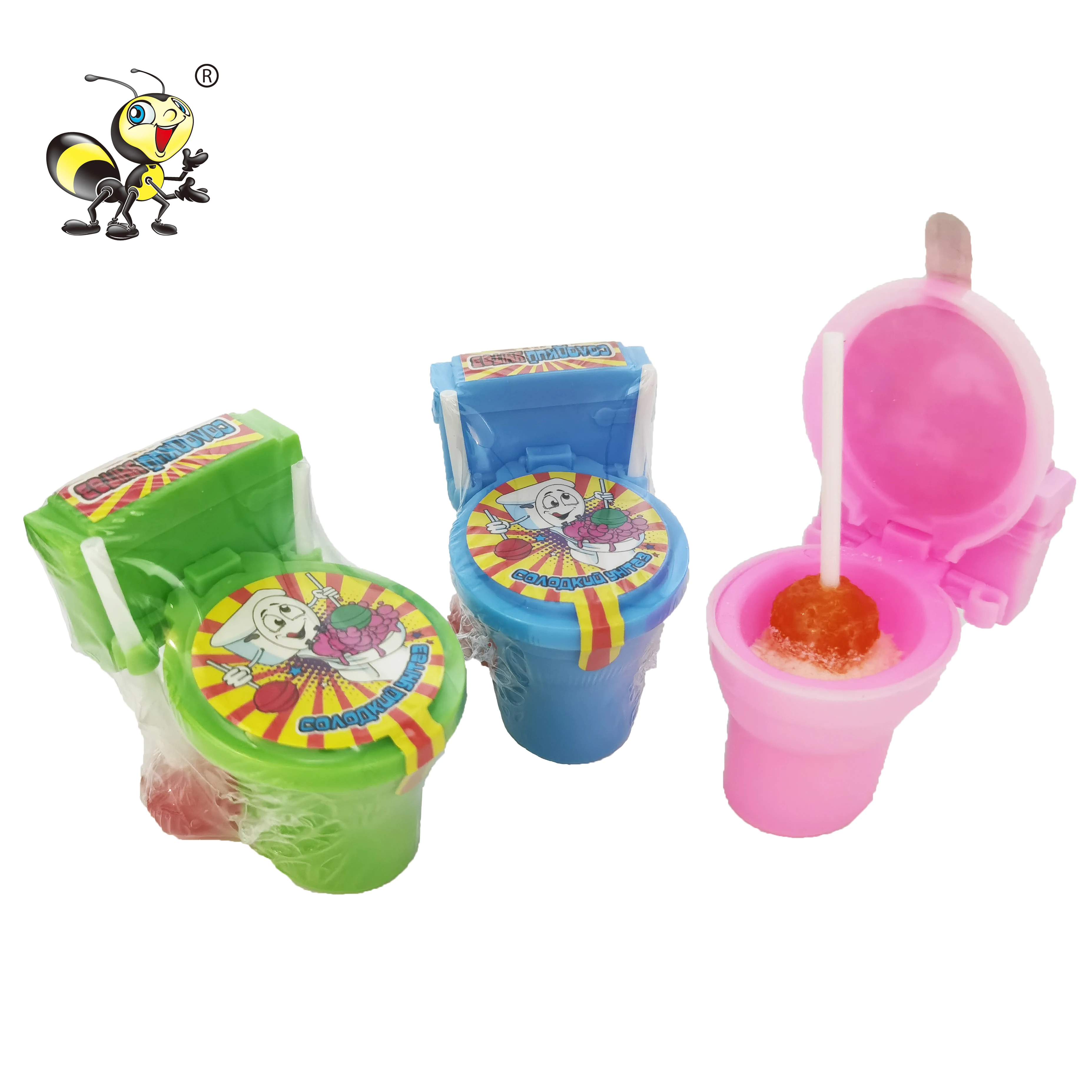 Hot Selling Sweet Potty Toilet Sour Powder With Lollipop Closestool Toy Candy