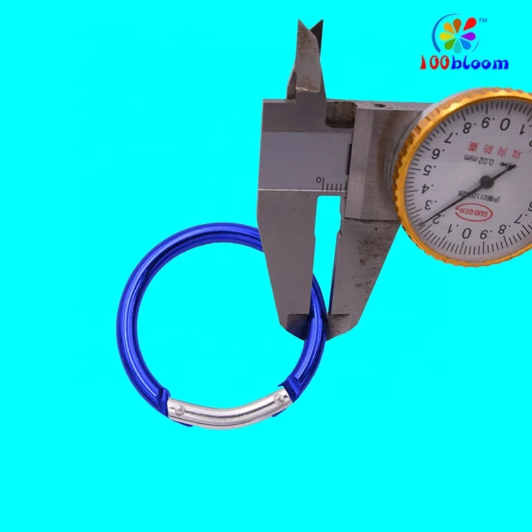 China hardare products factory wholesale 5 cm aluminum round carabiner as bag parts