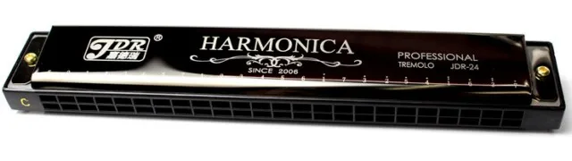  High quality 24 hole polyphony C tone beginners harmonica for