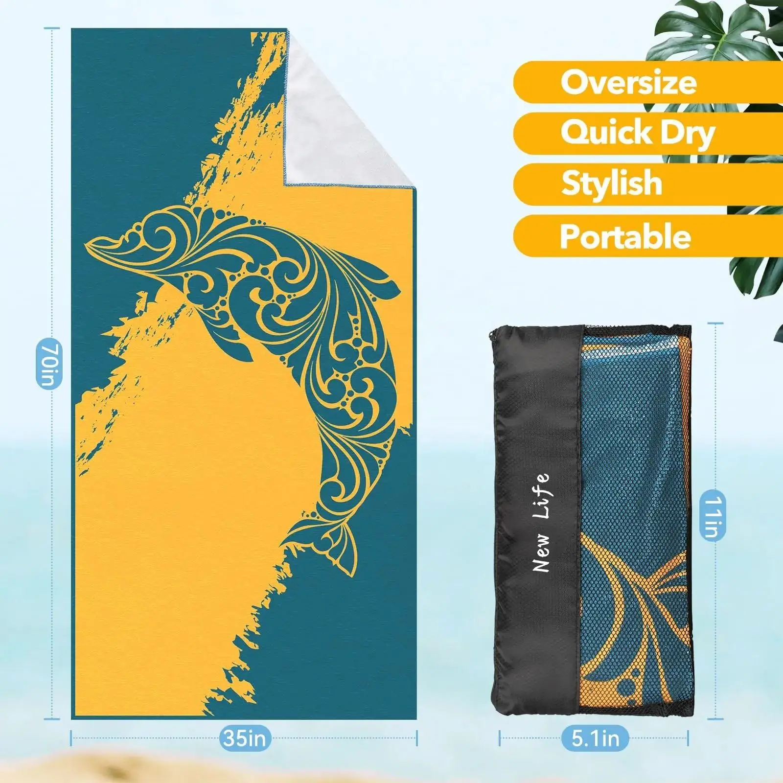 Sublimation Towel Customized Logo Printed Light Weight Microfibre Towel Custom Microfiber Camping Beach Blanket