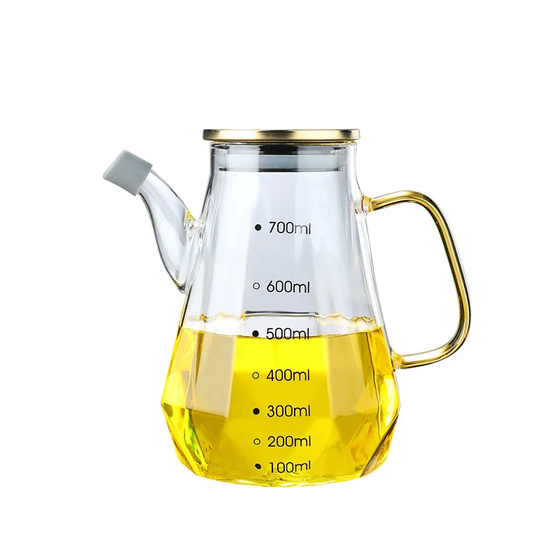 Wholesale 500ml/700ml/900ml unique designed diamond soy sauce vinegar bottle modern kitchen cooking olive oil and vinegar bottle