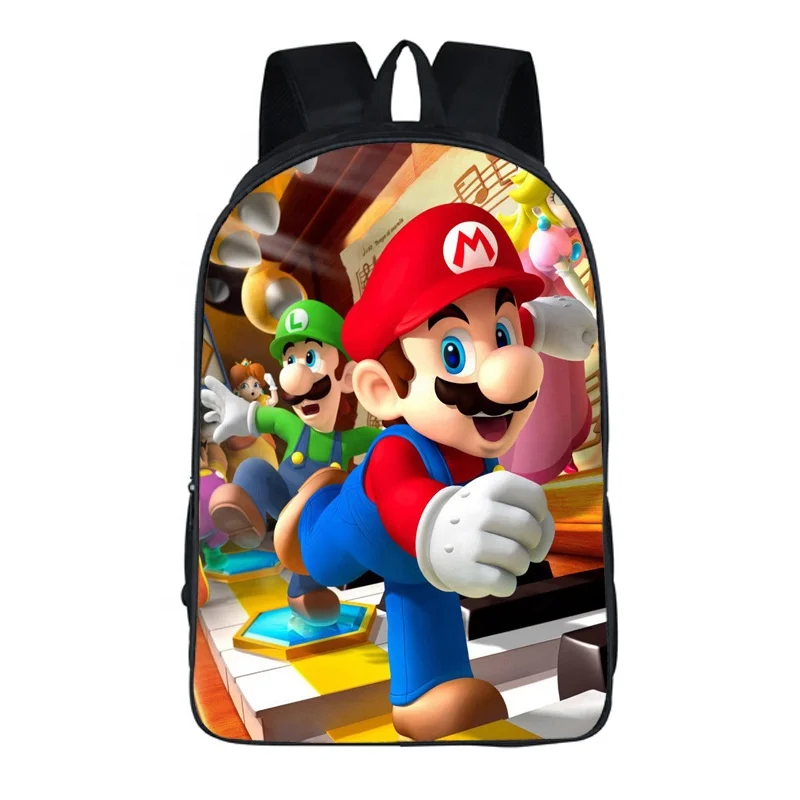 OEM Custom premium heavy duty kids boys mochila de cartoon super mario funny smart school bags backpack