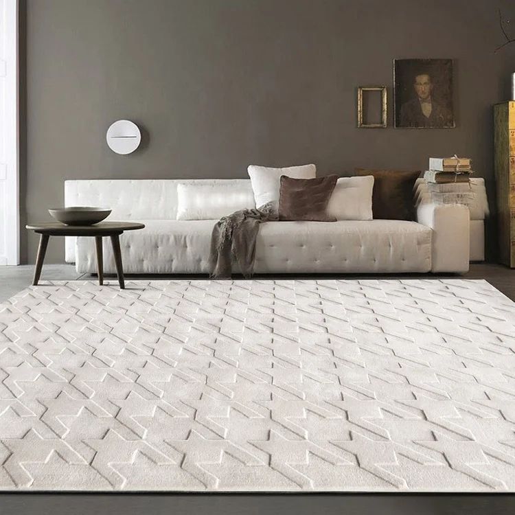 High Quality hand tufted carpet rug  Modern Design Room Carpet Floor Carpets And Rugs White black bamboo silk rug