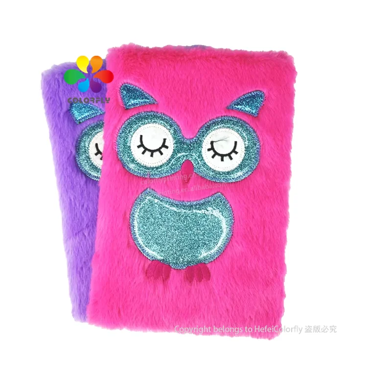 Promotional Children Girl Birthday Gift Set Beautiful Cute Plush Cover Unicorn School Hardcover Notebook