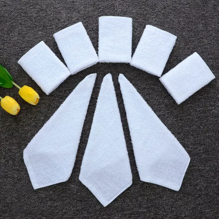 Custom eco friendly white 100% cotton mini hand towel disposable 25 25cm toallas de mano for home and kitchen