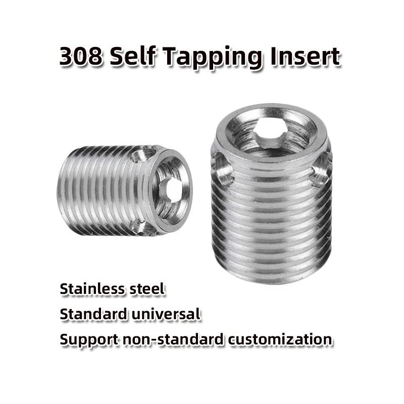 308 Stainless Steel Self Tapping Thread Insert Kit Furniture Fasteners Threaded Bushing