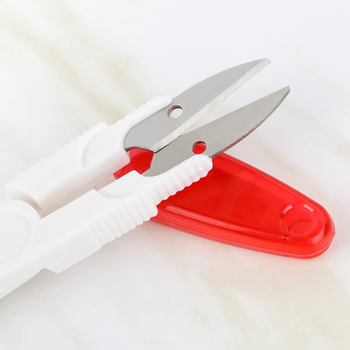 Cross Stitch Embroidery Scissors with cover DIY tools safety plastic handle scissors for sewing