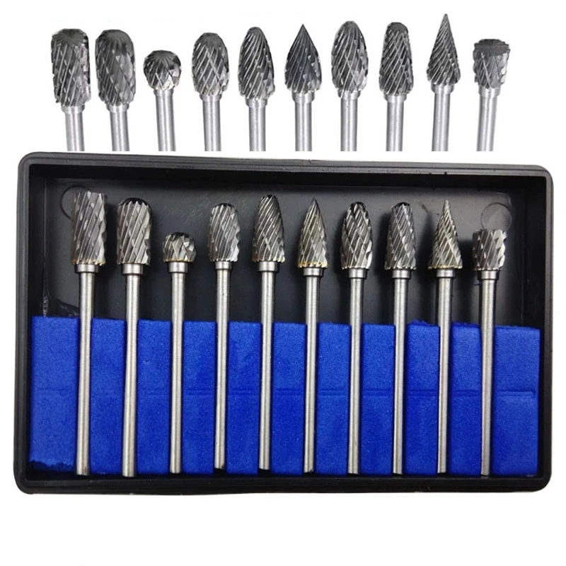 1/8 Tungsten Carbide 3x6mm Drill Bits Rotary Burrs Metal Diamond Grinding Woodworking Meatl Milling Cutters DIY