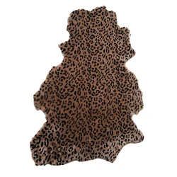 Natural Fur Lamb Skin Pelt Leopard Printed Real Fur Skin
