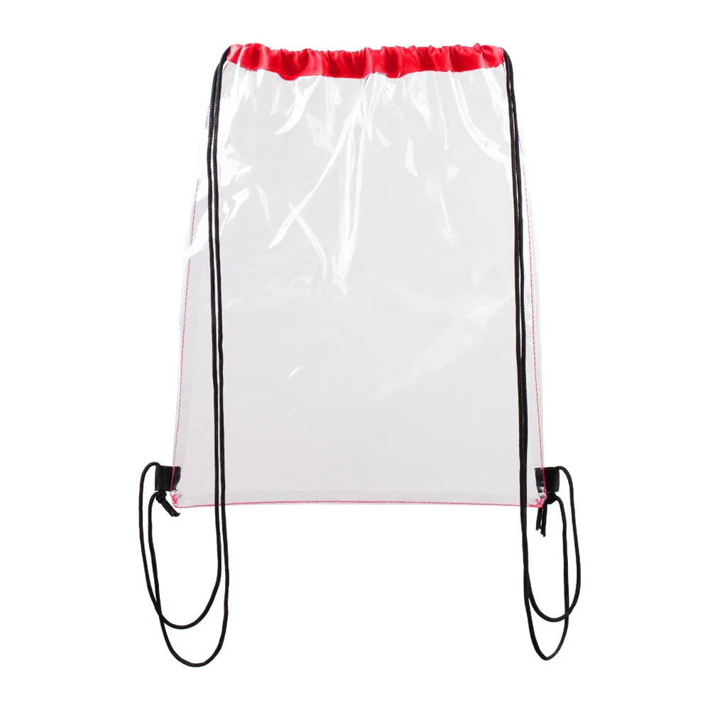 Hot Sale Waterproof Clear Pvc Drawstring Bag Wholesale Custom Logo Plastic Clear Drawstring Backpack For Advertising Gym
