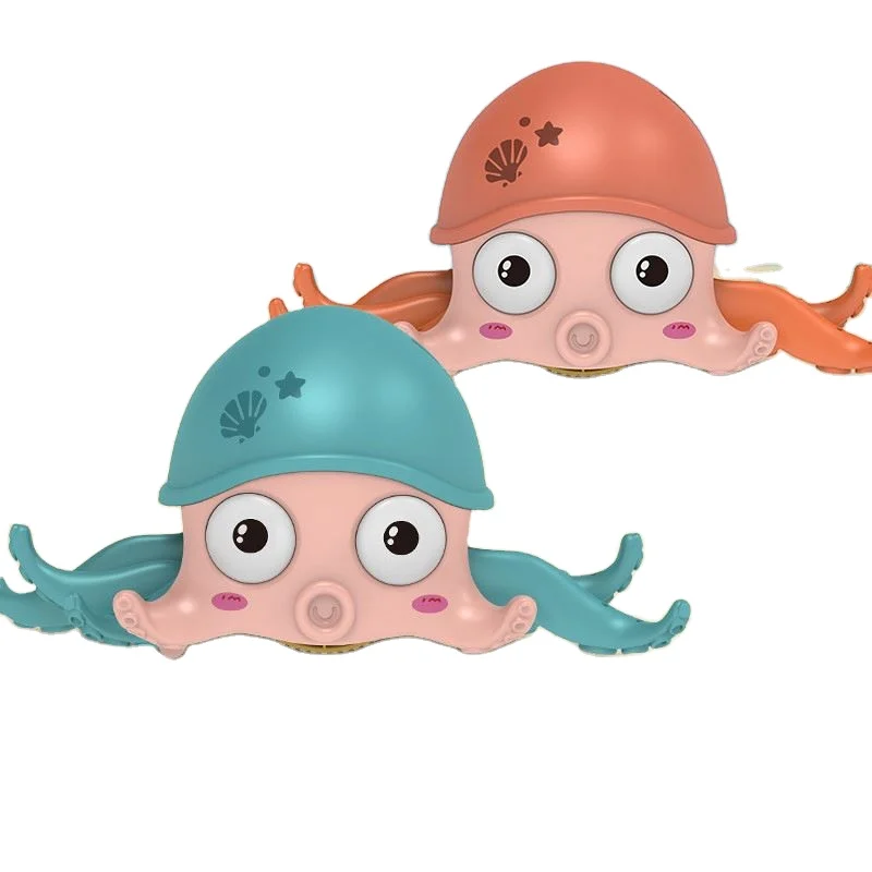HT Bad Funny Silicone Natural 28 Fast Delivery Pvc Marine Shower Rubber Fabric Cute Water Octopus Bath Toys For Baby