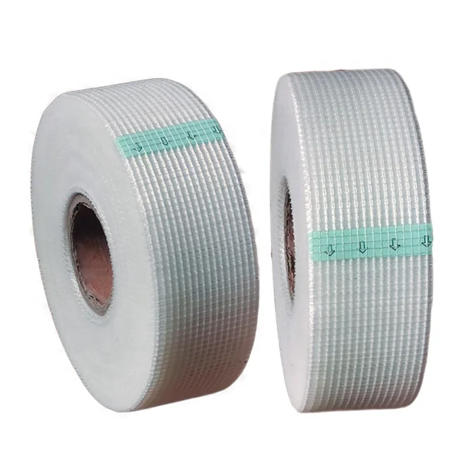 Alkaline resistant self adhesive gypsum plaster board fiberglass drywall wall joint mesh tape for repair cracks in wall