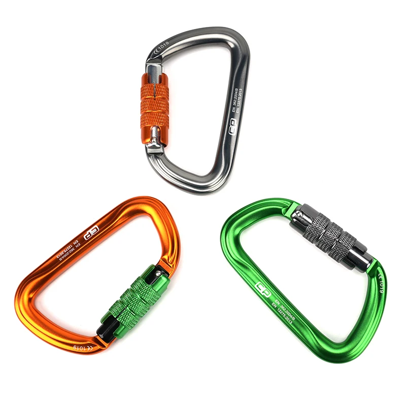Custom Heavy Duty 35KN Powerful Aluminum Alloy Swivel Self-locking Hook with Snap Climbing Carabiner