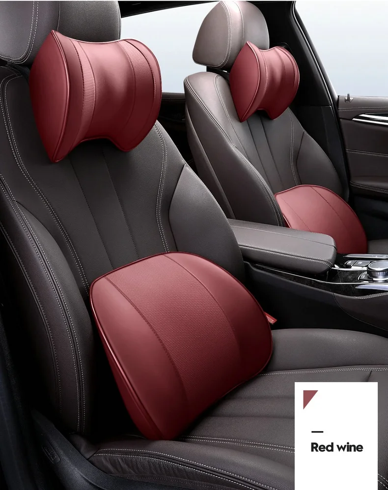 3d Memory Car Neck Pillow Polyester Car Headrest Pillow Waist Rest Pillow Seat Back Rest Lumbar Cushion For Car Accessories