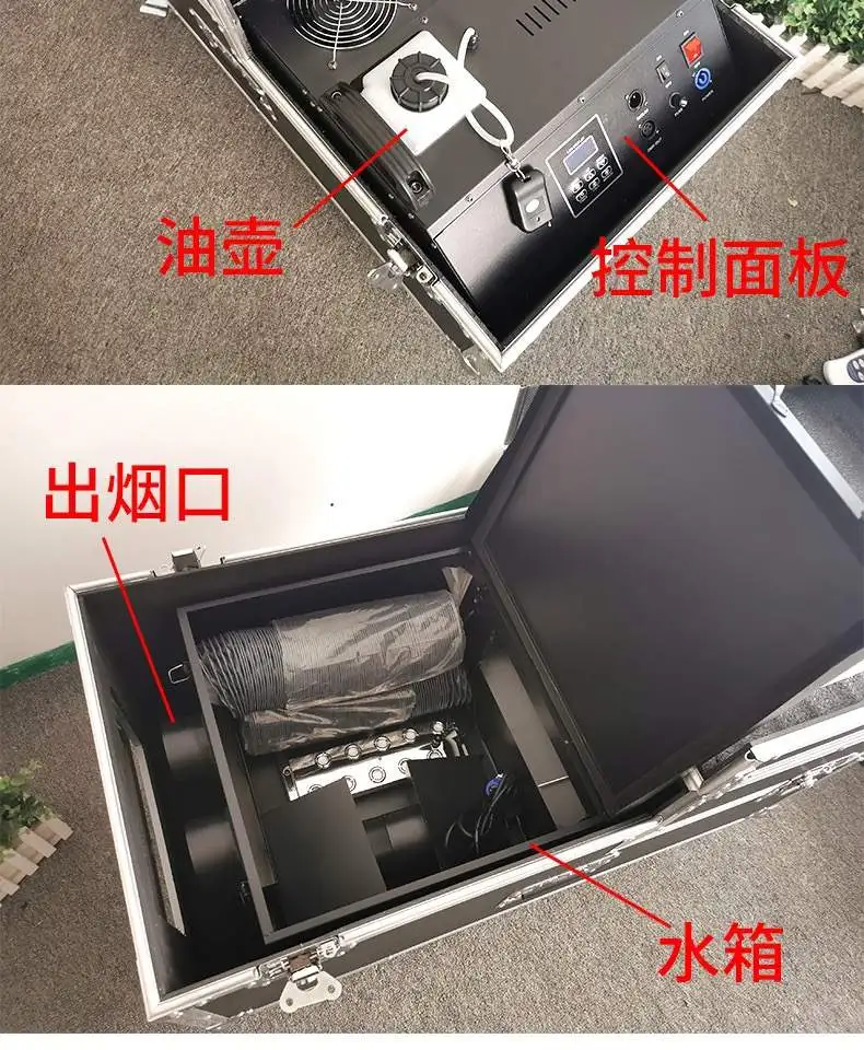 3000w low lying fog machine water base smoke machine  DMX512 control and remote control with Flight Case