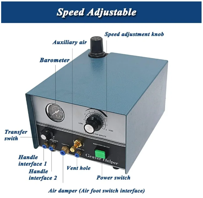 Pneumatic Micro-setting Desktop single-head Engraving Jewelry Flower Gold And Silver Jewelry Shovel Edge Hand Engraving Machine