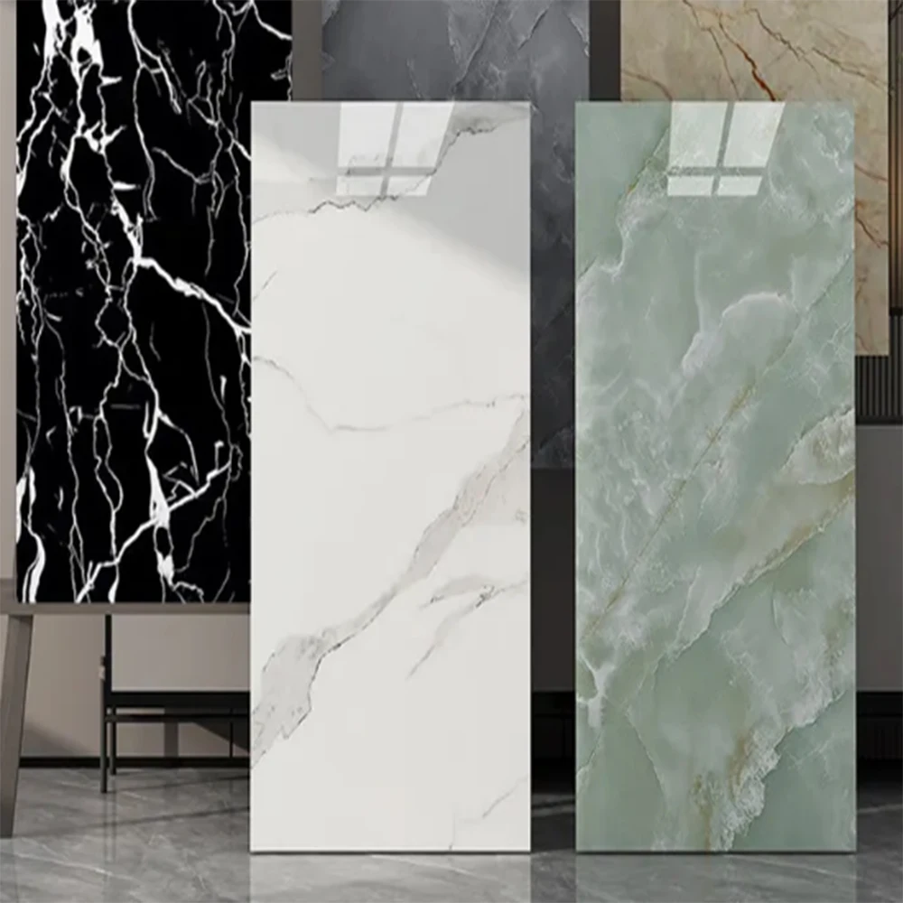 Factory High Glossy 3D printing Marble Sheet Uv Coating Pvc Marble Decorative Plastic Sheets Uv Wall Panels