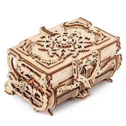 Manual 3D Puzzle Wooden Assembly Toys Antique Box Diy Manual Simulation Of Wood Driving Machinery  Model Decorations Toys