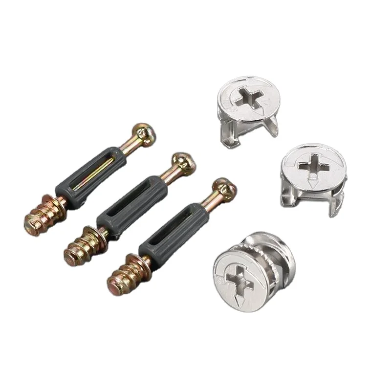 3 in 1 Furniture Connecting Cam Lock Fittings Assortment Kit Fastener Cabinet Connectors Lock Nut for Closets Bed Furniture