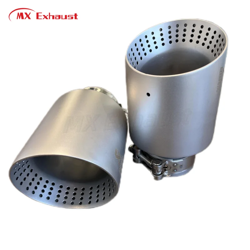 Car universal frosted single exhaust pipe round nozzle custom exhaust turbine muffler tips for Volkswagen