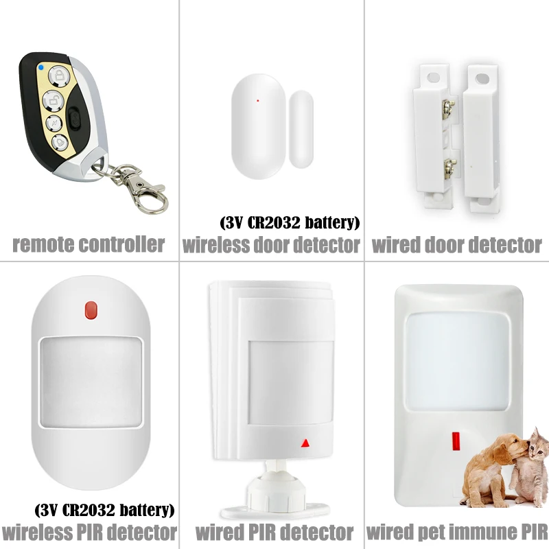 Home Burglar Alarm Wireless & Wired Detector RFID TFT Touch Keyboard 11 Languages 433MHz Compatible Alexa Wifi GSM Alarm System
