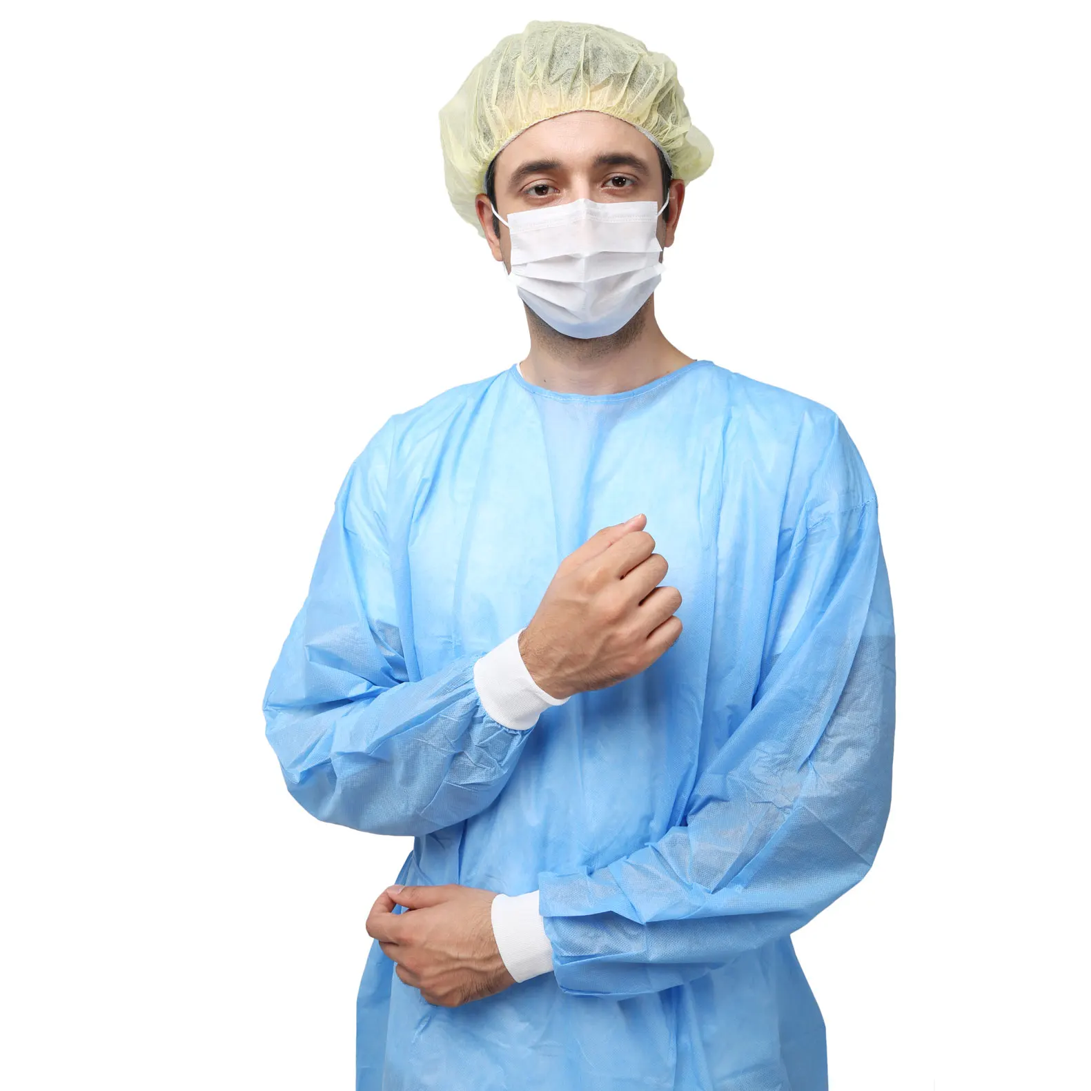 disposable isolation gown blue color 10pcs pack