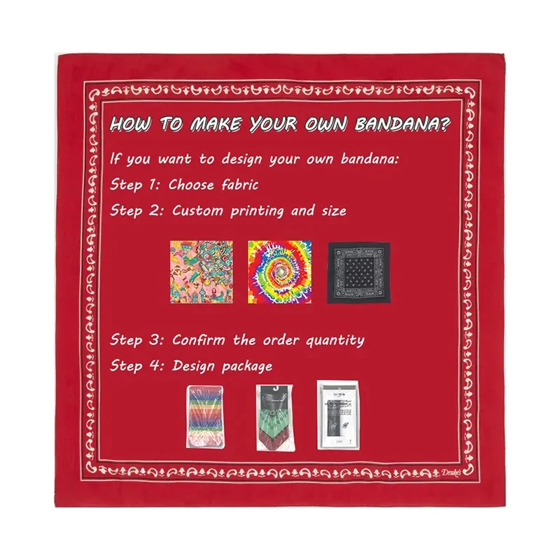 Customized Factory Double Print Bandana Custom Logo Fans Cotton Bandana Square Sport Bandana