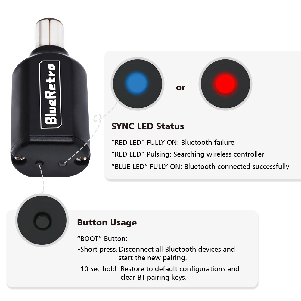 Transparent Black BlueRetro Motor Eor nintend gamecube console Wireless Controllers Adapter NGC