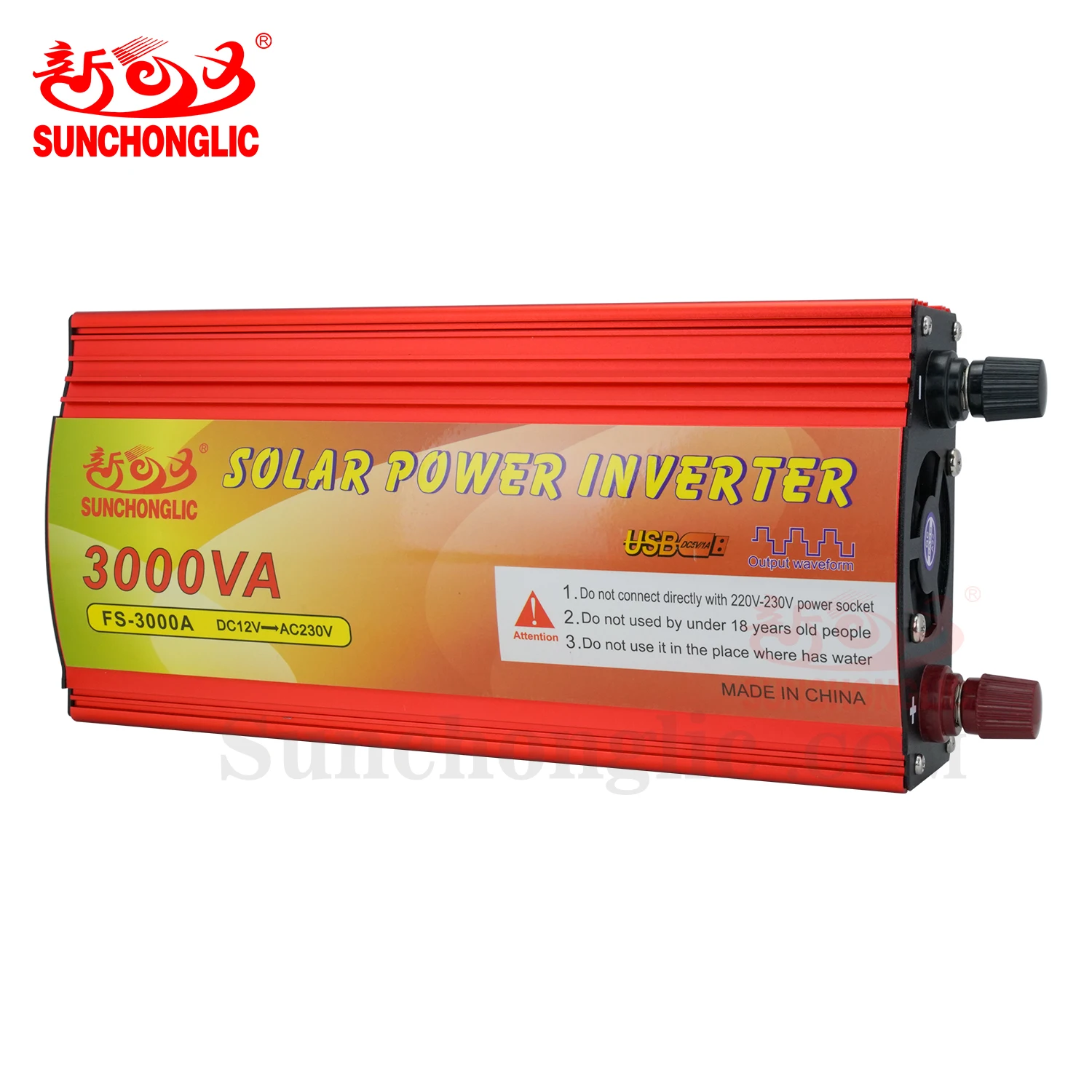 Sunchonglic inverter 3000w dc 12v to ac 220v power inverter 12 volt to 220 volt 3000va modified sine wave inverter