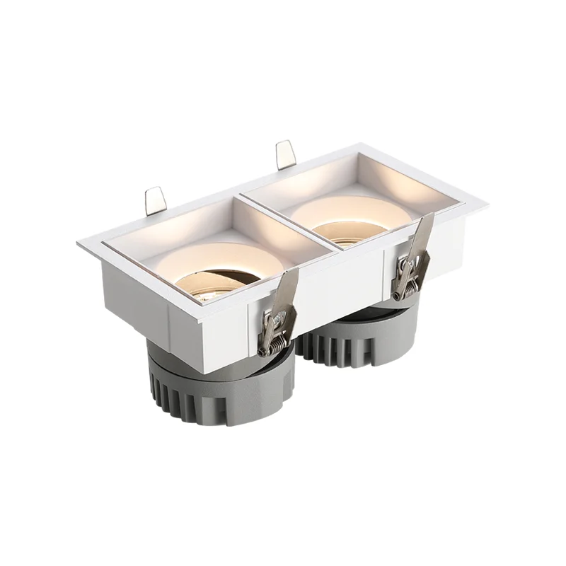 Double Heads Square LED Downlight 2*10W LED Recessed Adjustable Downlight Spotlight Square Downlight