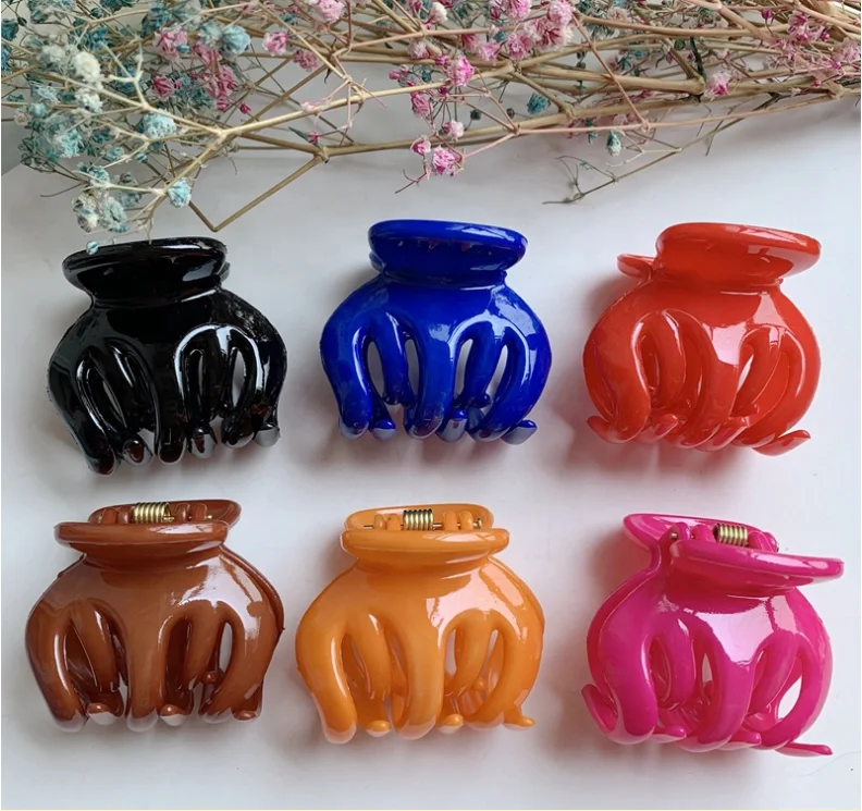 Finestyle Womens Hair Pumpkin Interlocking Teeth No Slip Grip Strong Solid Ladies Beauty Accessory Classic Clamp Jaw Claw Clip