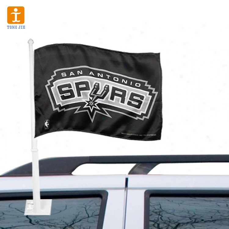 Plastic FlagPole With Polyester Flag And Hanging Style Window Car Flag