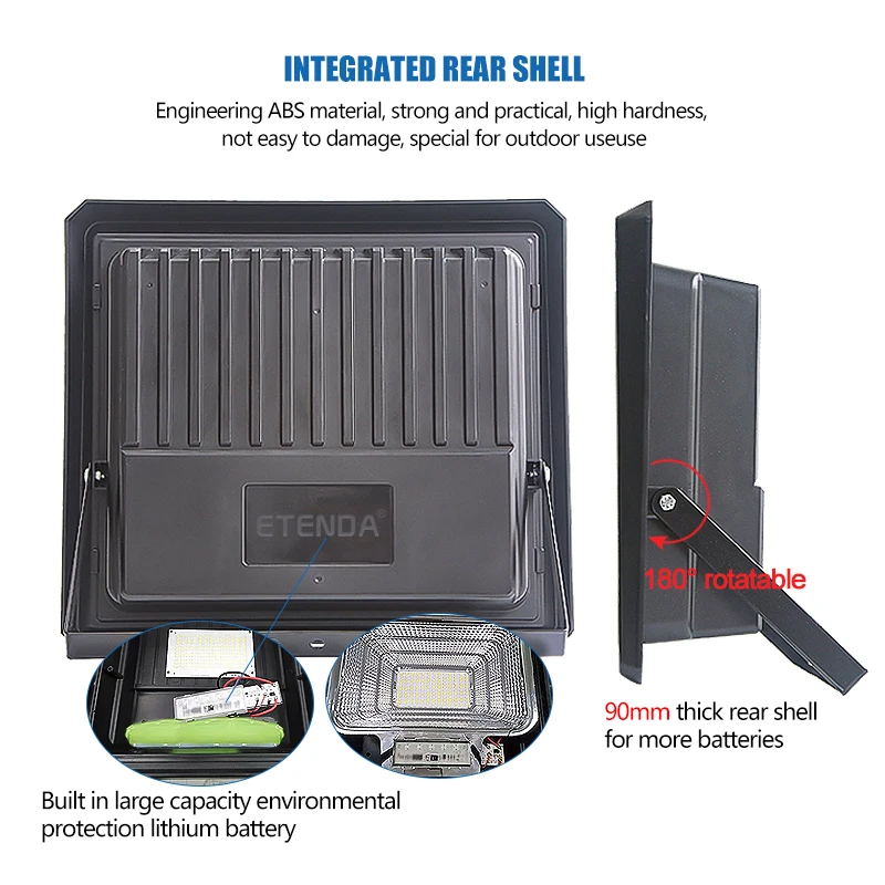 Outdoor Wall Mounted Projector Light 200W 500W 1000W Waterproof Solar Flood Light LED