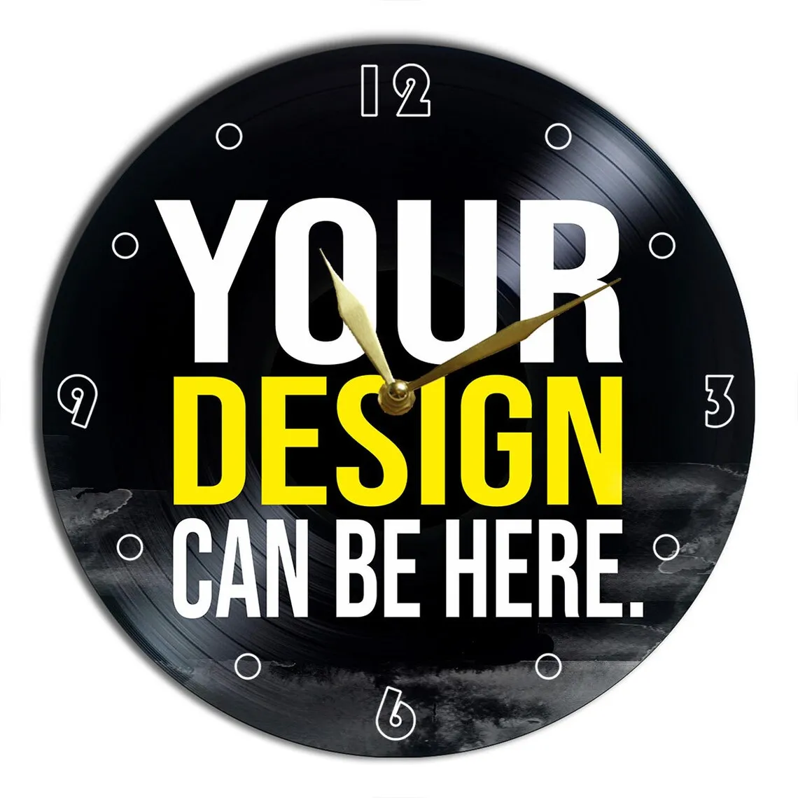 Vintage vinyl records tempered glass wall clock High quality modern wall Creative home decor Silent clock