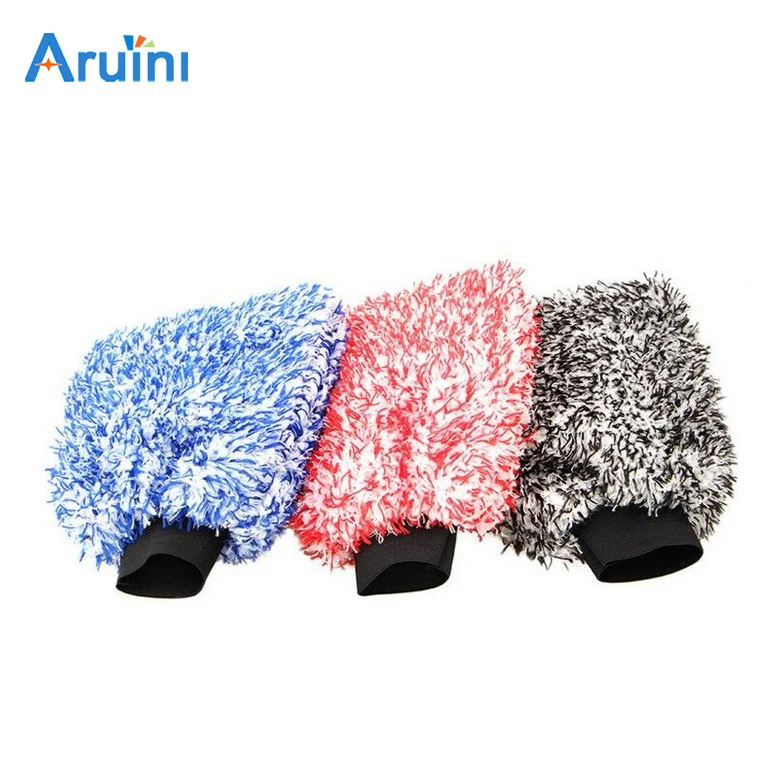 High Absorbent Microfiber Car Washing Mitt/coral fleece car wash mitt/car cleaning glove