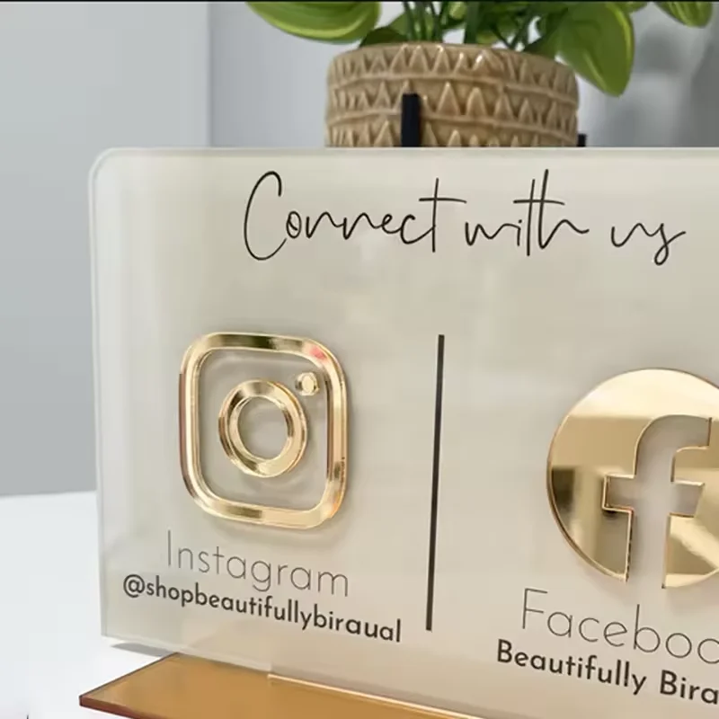 Деловые знаки Instagram QR Code Scan для оплаты пользовательские таблички в социальных сетях подписанные на меня свяжитесь с табличкой