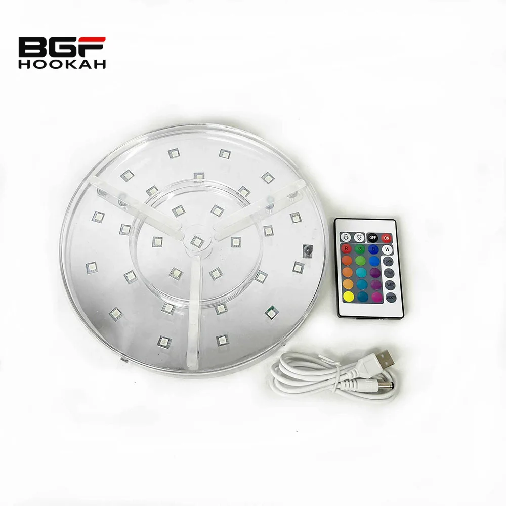 8 Inch Portable Shisha Led Light Rechargeable Remote Control Shisha Hookah Led Light Base