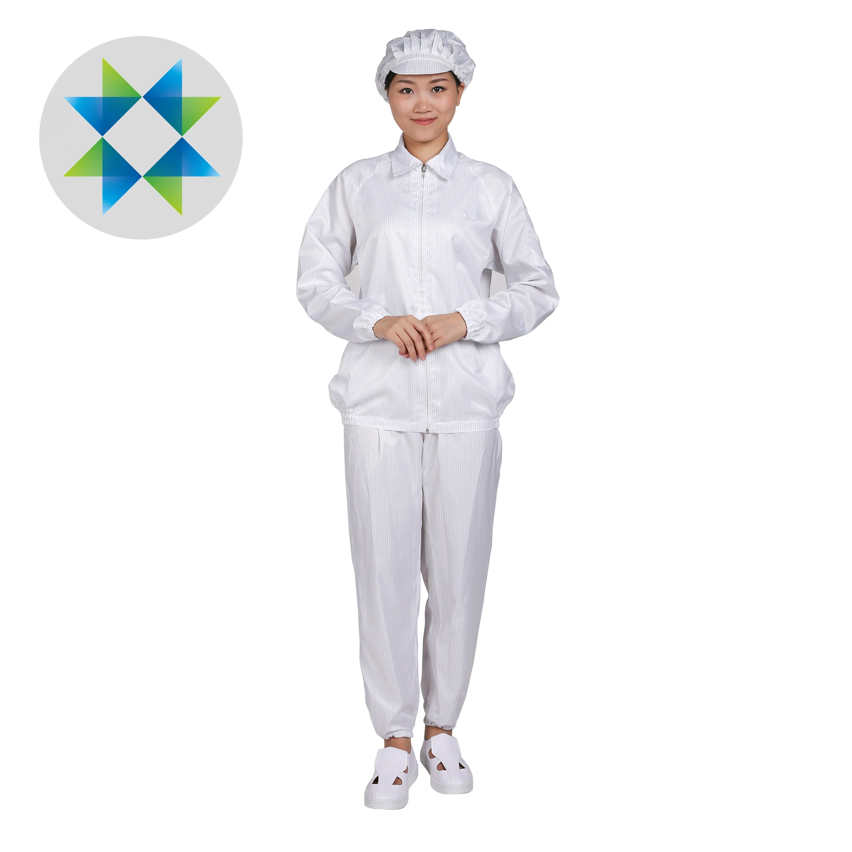 SKPURE customer made manufacture polyester lint free  ESD coverall Cleanroom jumpsuit