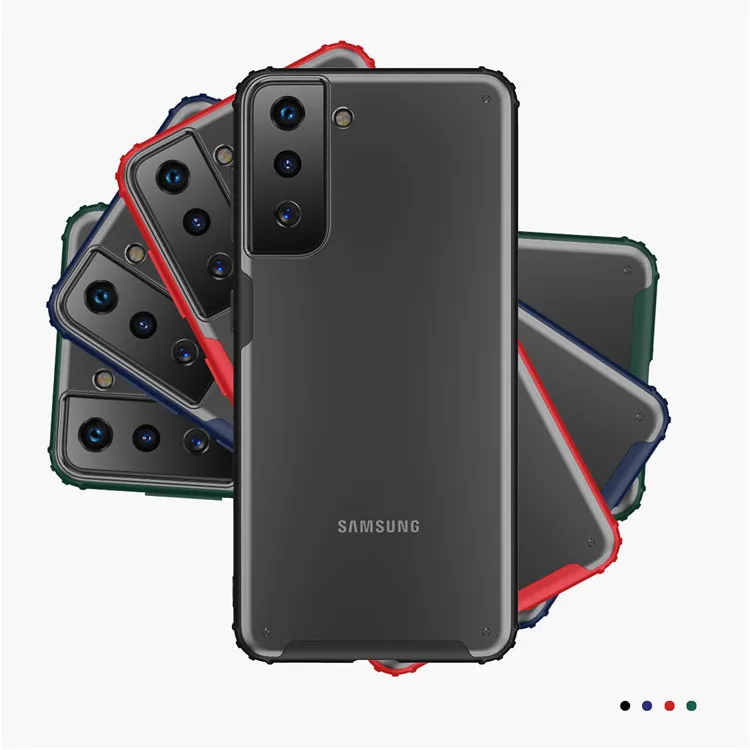 2021 For S21FE S21 Plus S21 Ultra Frosted Matte Case With Airbag Soft Edge Cell Mobile Phone Case A22 A32 F12 F02S Mobile Shell