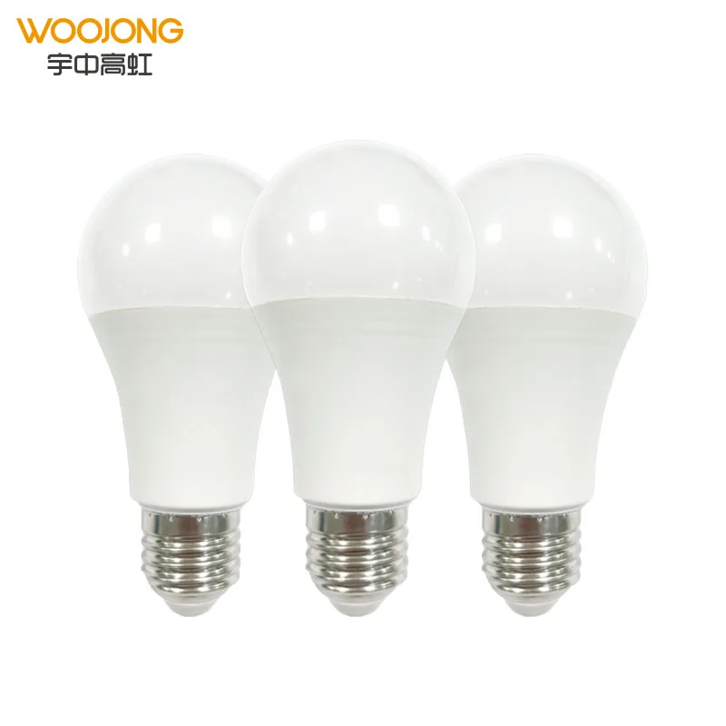 Высококачественная Светодиодная лампа WOOJONG E27/B22 A60 7W 9W 12W 15W 18W 24W пластиковая алюминиевая форма AC85-265V RoHS Внутреннее освещение