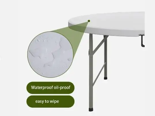 Promotional Cheap Garden Dining Furniture Folding Table Round White Plastic Folding Tables