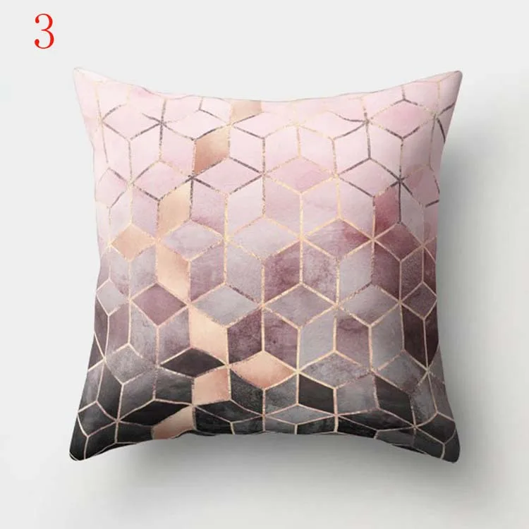 Soft Peach Skin Pillow Cushion Cover Marble Geometric Sofa  Pillow Covers for Sofa car