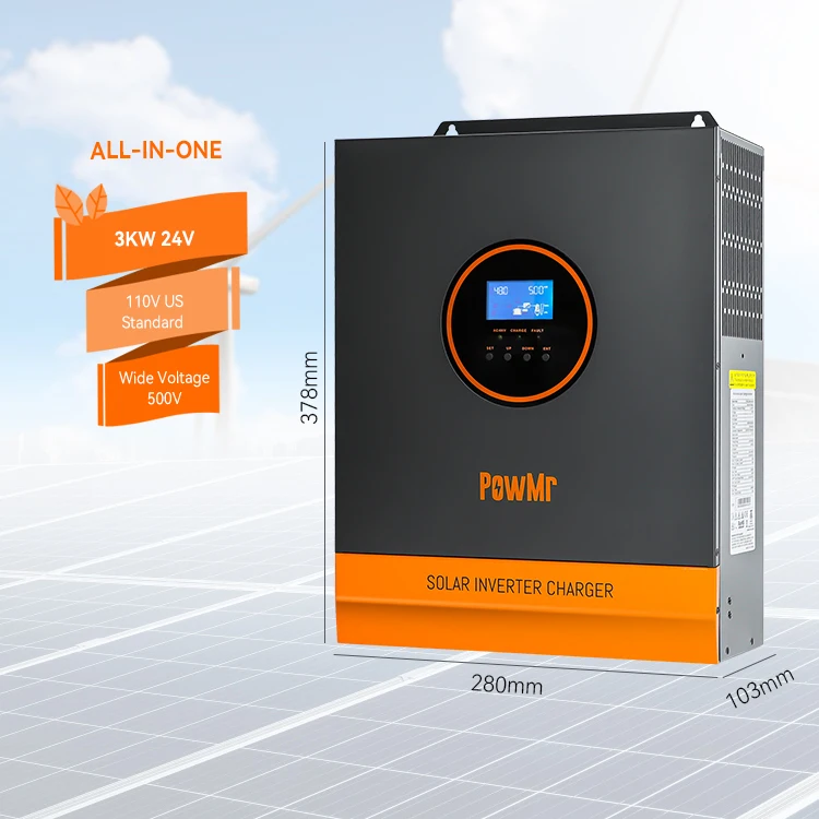 3KW 24V все в одном Гибридный инвертор солнечного заряда 110/120V MPPT солнечный для автономной солнечной системы