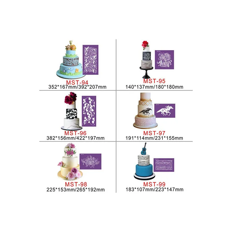 Оптовая продажа сетчатый трафарет для торта научите вас делать торты трафареты украшения тортов шаблоны кружевные коврики