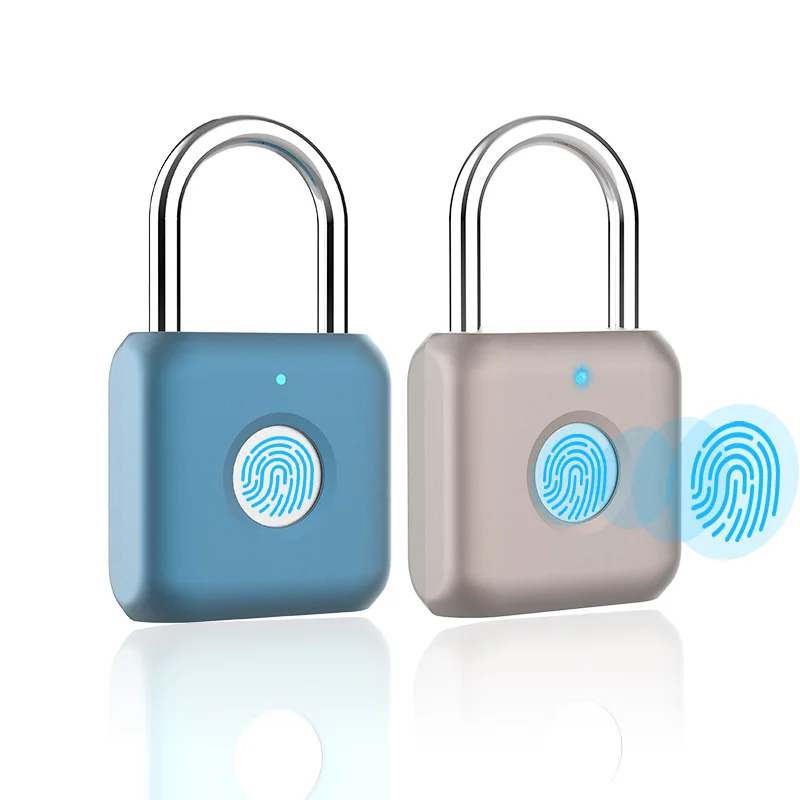 Mini Smart Finger Print Pad Locks Usb Rechargeable Smart Keyless Fingerprint Padlock