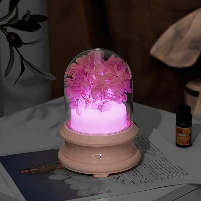 commercial gift set small aromatherapy essential oil diffuser aroma mist humidifier scent artificial flower humidifier for hotel