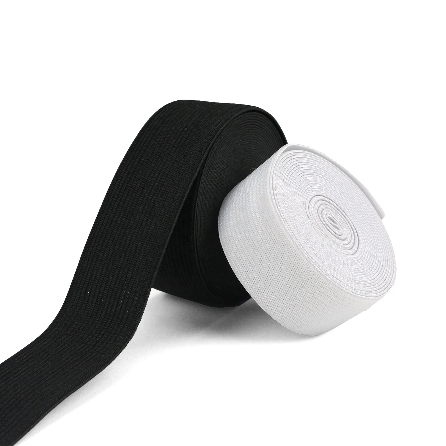 Прямая поставка с фабрики распродажа черно-белая плоская вязаная эластичная шпуля для ремесленных изделий шитья изготовления брюк и париков