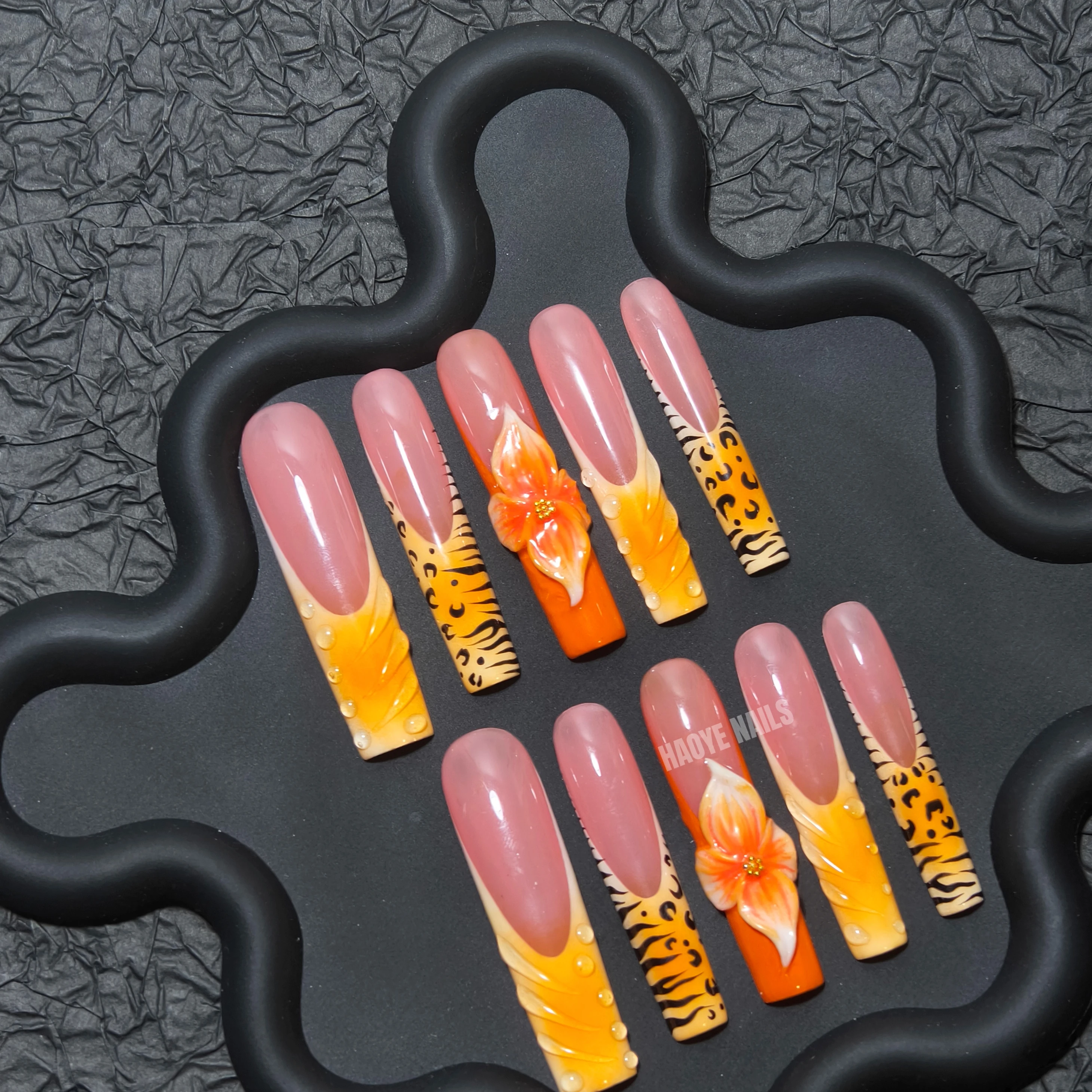 Press On Nails Vendor Wholesale Custom Design Private Label Luxury Long French Tips False Acrylic Handmade Press On Nails Bulk