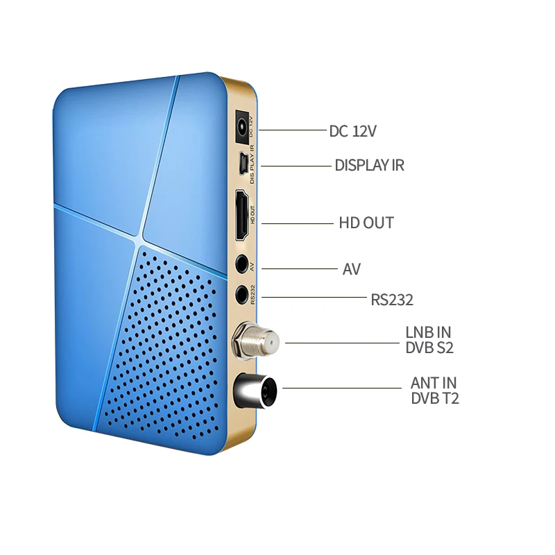 Mini Combo DVB T2+S2 TV Receiver Double Tuner Full HD FTA PVR Multi Channels