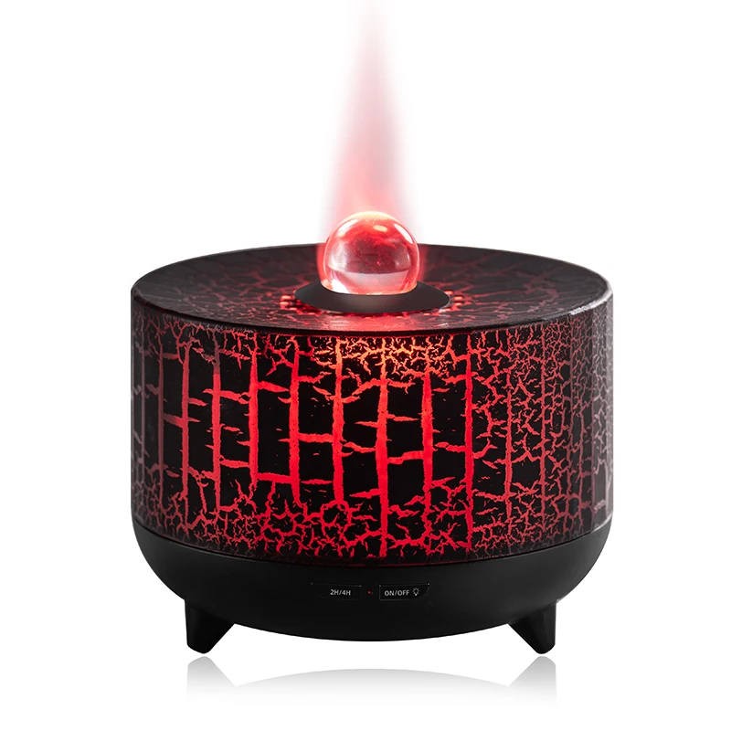 Customized USB Ultrasonic Portable Flame Fire Humidifier Crack Air Humidifier Volcano Aroma Diffuser